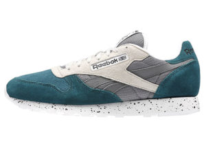 Кроссовки Reebok Classic женские темно-зеленые с бежевым - фото слева