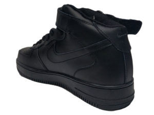 Зимние Nike Air Force 1 Low Leather Fur черные мужские и женские - фото сзади