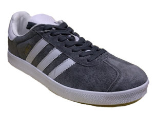 Adidas Gazelle Suede серые с белым - фото спереди