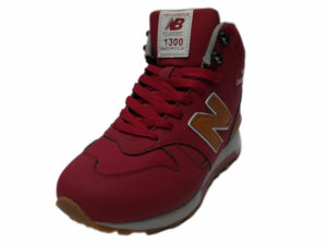 Зимние New Balance 1300 Mid Nubuck красные с коричневым