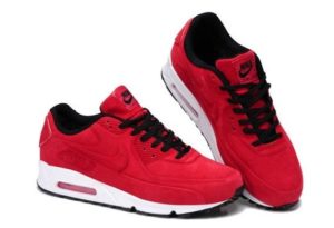 Зимние Nike Air Max 90 VT с мехом красные (35-39)