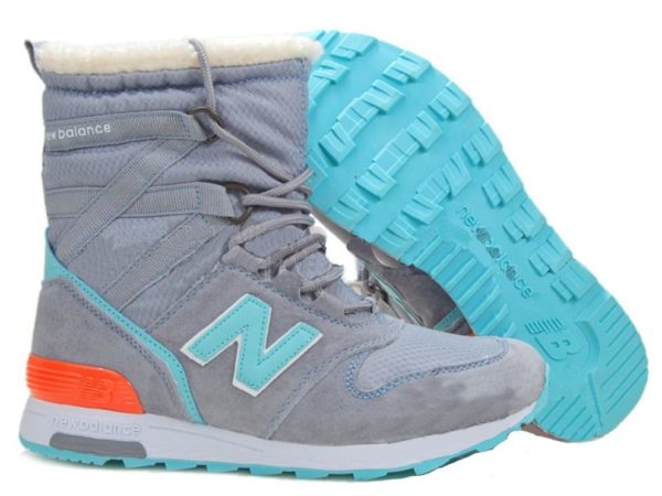 Сапоги New Balance Snow Boots серые с бирюзовым 36-40