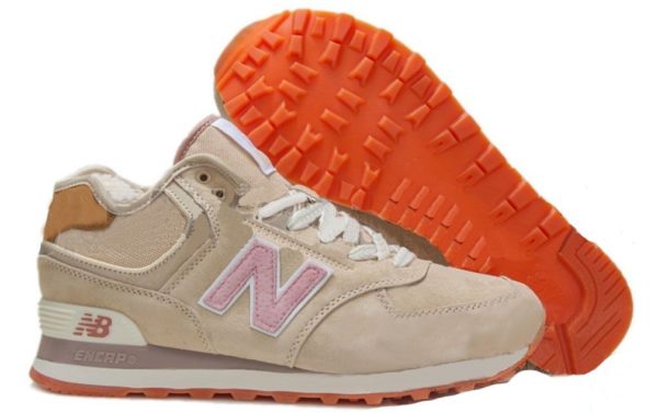 Зимние NEW BALANCE 574 High замша бежевые (36-40)