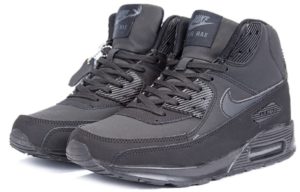 Зимние Nike Air Max 90 High с мехом черные 40-45