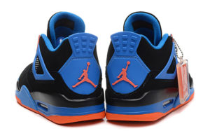 Nike Air Jordan 4 сине-черные с оранжевым (35-45)