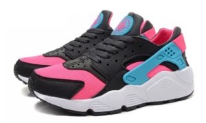 Nike Air Huarache черные с розовым и голубым (35-39)