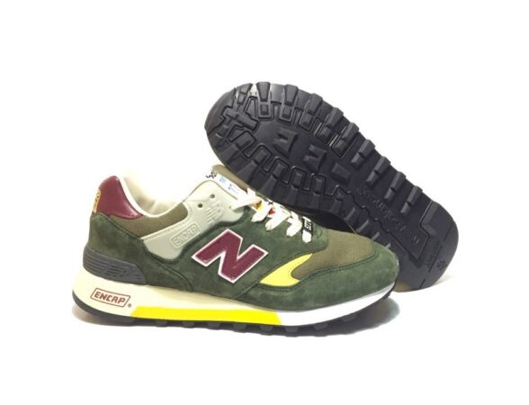 New Balance 577 замша-сетка зеленые с красным (40-44)