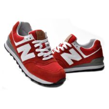 NEW BALANCE 574 замша красные сетка (36-40)