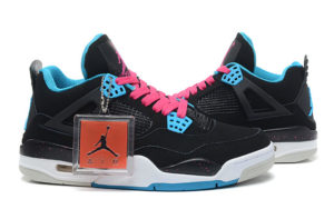 Nike Air Jordan 4 черные с розовым (35-40)