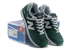 Кроссовки New Balance 574 зеленые с белым (35-40)