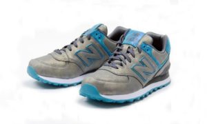 New Balance 574 серебро с бирюзовым 36-40