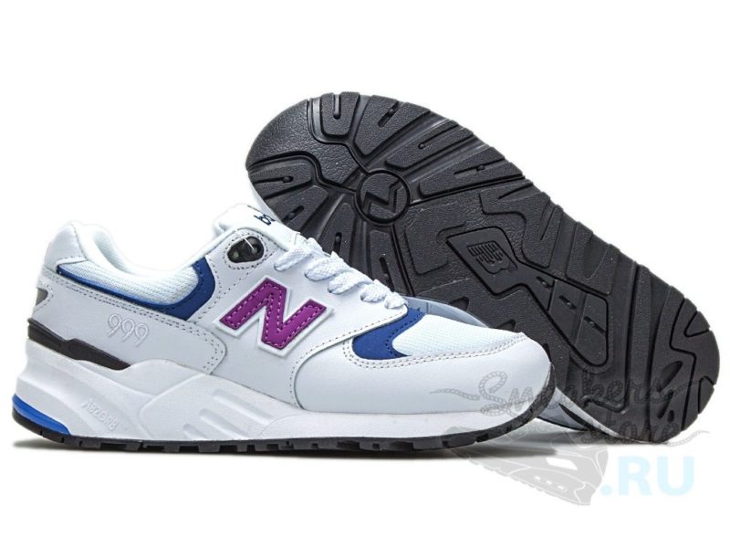 NEW BALANCE 999 КОЖА-СЕТКОЙ белые с синим(36-40)