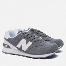 NEW BALANCE 574 ЗАМША-СЕТКА серые с белым (36-44)