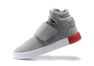 Adidas Tubular Invader Strap серые с красным (40-44)