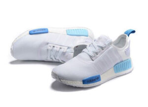 Adidas NMD R1 белые с серым и голубым (35-40)