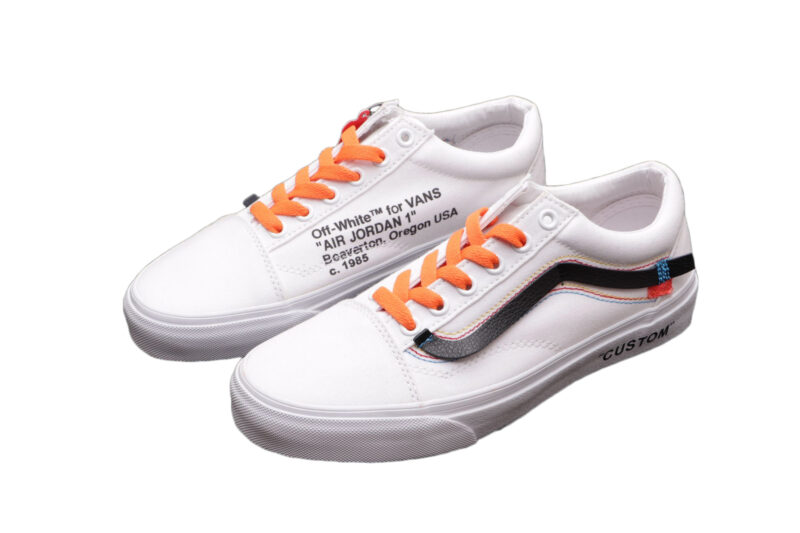 Vans Custom Off-White x белые с черным (40-44)