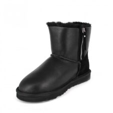 Зимние Ботинки UGG Bailey Mini Double zip с мехом черные (35-40)