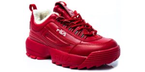 Зимние Fila Disruptor 2 с мехом красные (35-39)