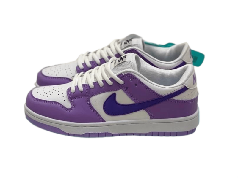 Nike SB Dunk Low Pro фиолетовые с белым кожа-нубук женские (35-40)