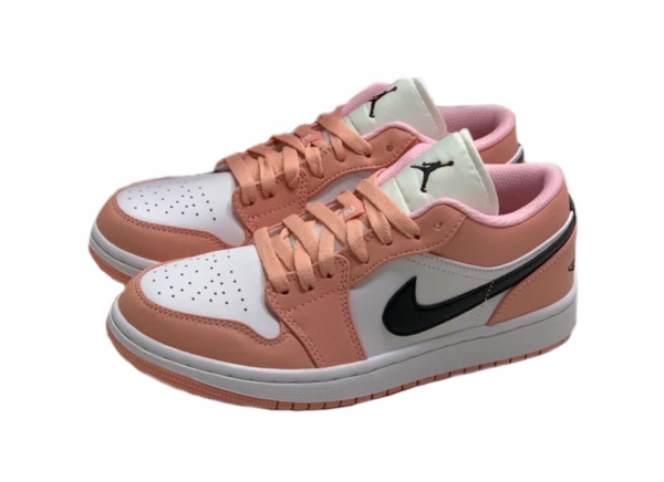 Nike Air Jordan 1 Low Peach Quartz бело-розовые кожаные женские (35-39)