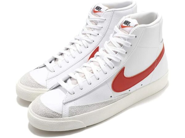 Nike Blazer Mid белые с красным кожа-нубук женские (35-40)