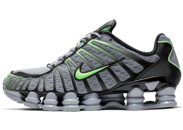 Nike Shox TL серые с черным и зеленым мужские (40-44)
