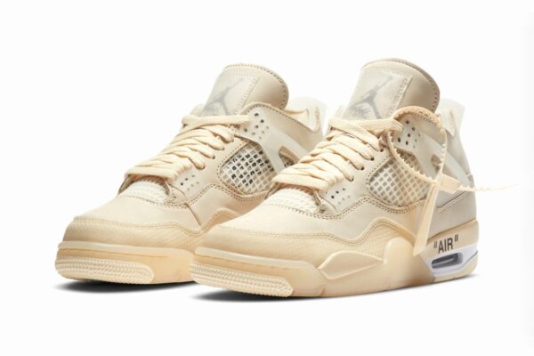 Зимние Nike Air Jordan 4 off White Sail бежевые нубук мужские-женские (40-45)